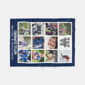 Monogrammen Senior Afstuderen Multi Photo Collage Fleece Deken (Voorkant (Horizontaal))