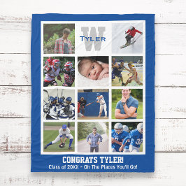 Monogrammen Senior Afstuderen Multi Photo Collage Fleece Deken