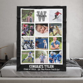 Monogrammen Senior Afstuderen Multi Photo Collage Fleece Deken