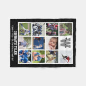 Monogrammen Senior Afstuderen Multi Photo Collage Fleece Deken (Voorkant (Horizontaal))