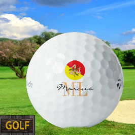 Monogrammen Siciliaanse vlag en Siciliaanse Golf B Golfballen