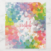 Monogrammen Sjabloon Aangepaste Moderne Regenboog Wijn Etiket (Enkel label)