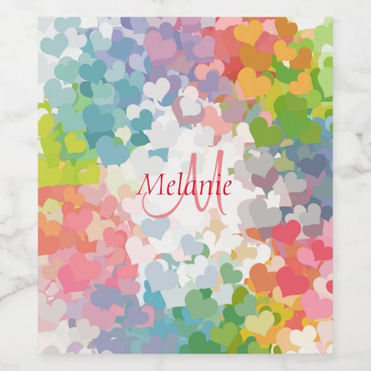 Monogrammen Sjabloon Aangepaste Moderne Regenboog Wijn Etiket (Enkel label)