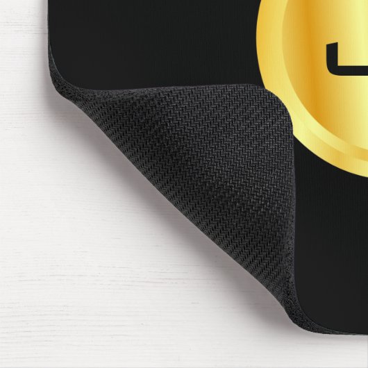 Monogrammen Sjabloon Elegant Black en Gold Muismat (Hoek)