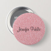 Monogrammen Sjabloon Elegant Roos Gold Glitter Ronde Button 7,6 Cm (Voorkant /achterkant)