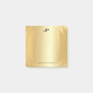 Monogrammen Sjabloon Trendy Faux Gold Elegant Post-it® Notes