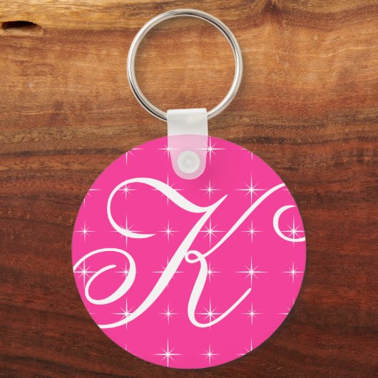 Monogrammen sleutelhanger met mousserende ster (Voorkant)