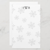 Monogrammen Snowflake Blank kerstpapier Briefpapier (Voorkant / Achterkant)