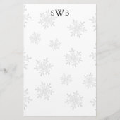 Monogrammen Snowflake Blank kerstpapier Briefpapier (Voorkant)