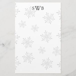 Monogrammen Snowflake Blank kerstpapier Briefpapier