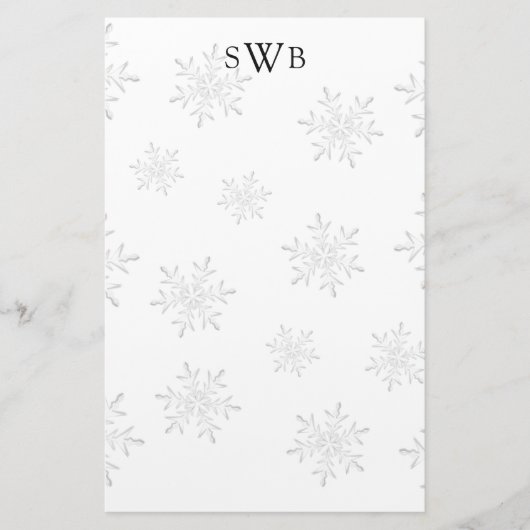Monogrammen Snowflake Blank kerstpapier Briefpapier (Voorkant)