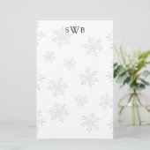 Monogrammen Snowflake Blank kerstpapier Briefpapier (Staand voorkant)