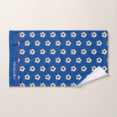 Monogrammen: Soccer football blue Bad Handdoek (Handdoek)