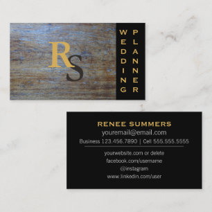 Monogrammen sociale media   Rustic Wedding Planner Visitekaartje