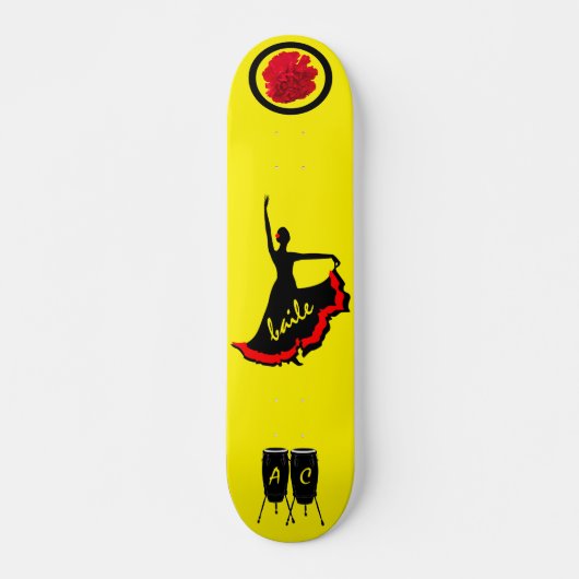 Monogrammen Spaans Patineta "Baile" Skateboard (Voorkant)
