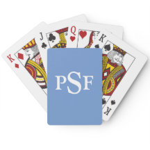 Monogrammen speelkaartjes Periwinkle en White