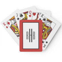 Monogrammen speelkaartjes pokercadeau voor papa