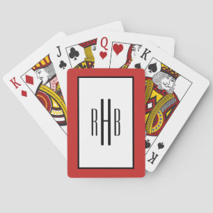Monogrammen speelkaartjes pokercadeau voor papa pokerkaarten