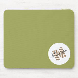 Monogrammen Stijlvol eenvoudig ontwerp Natuurlijke Muismat