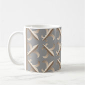 Monogrammen Striped fleur de lis patroon Koffiemok (Links)