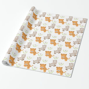 Monogrammen   Sweet Safari Cadeaupapier
