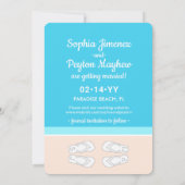 Monogrammen Teenslippers Beach Wedding Modern Simp Save The Date (Achterkant)