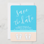 Monogrammen Teenslippers Beach Wedding Modern Simp Save The Date (Voorkant)