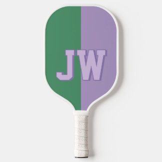 Monogrammen Toevoegen jouw naam Paarse & Groen Pickleball Paddle