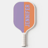Monogrammen Toevoegen jouw naam Paarse & Sinaasapp Pickleball Paddle (Achterkant)