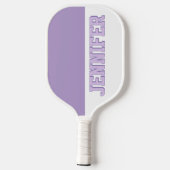 Monogrammen Toevoegen jouw naam Paarse & Wit Pickleball Paddle (Achterkant)