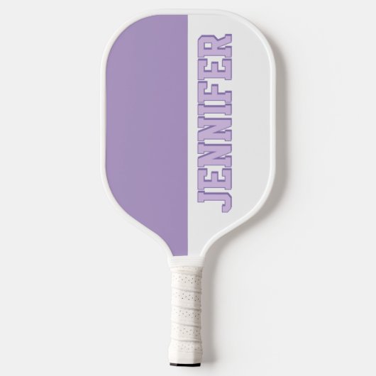 Monogrammen Toevoegen jouw naam Paarse & Wit Pickleball Paddle (Achterkant)
