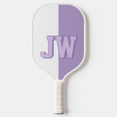 Monogrammen Toevoegen jouw naam Paarse & Wit Pickleball Paddle (Voorkant)