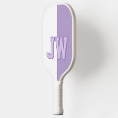 Monogrammen Toevoegen jouw naam Paarse & Wit Pickleball Paddle (Links)