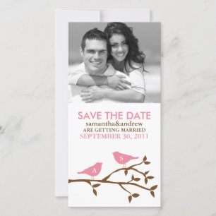 Monogrammen Tortelduifjes sparen de Fotokaarten va Save The Date