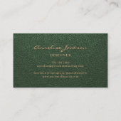 Monogrammen uniek groen goud visitekaartje (Achterkant)