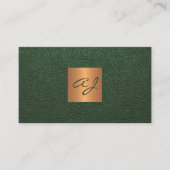 Monogrammen uniek groen goud visitekaartje (Voorkant)