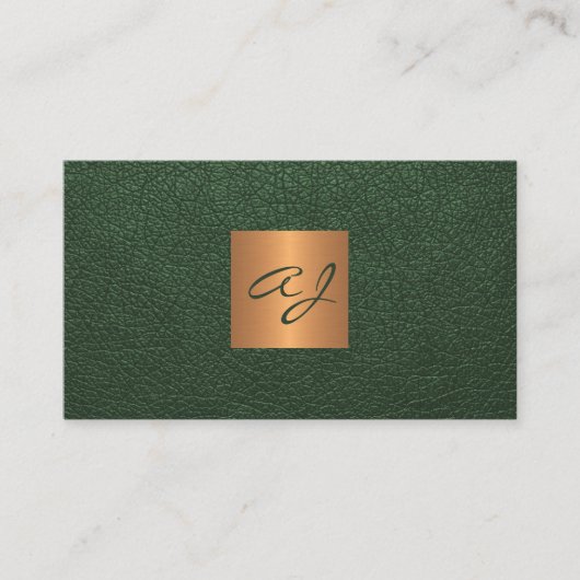 Monogrammen uniek groen goud visitekaartje (Voorkant)