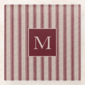 Monogrammen van de Grain Sack Glazen Onderzetter (Voorkant)