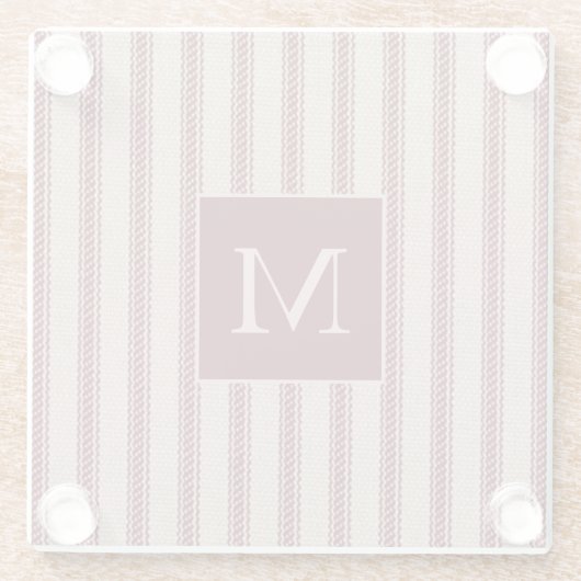 Monogrammen van de Grain Sack Glazen Onderzetter (Achterkant)