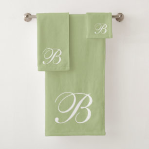 Monogrammen van de Groene Woordhanddoekset van de Bad Handdoek