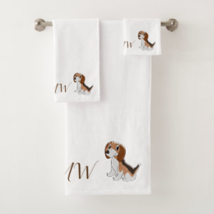 Monogrammen van de hond van de Beagle Bad Handdoek