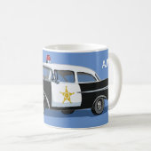 Monogrammen van de  politieauto Black en White Koffiemok (Voorkant rechts)