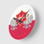 Monogrammen van de Poolse Witte Eagle Crest Ronde Klok (Hoek)