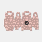 Monogrammen van de roze roze roze roze patroonpatr bedankdoosjes (Uitgevouwen)