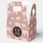 Monogrammen van de roze roze roze roze patroonpatr bedankdoosjes (Geopend)