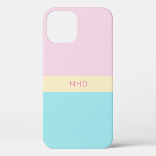 Monogrammen van de Telefoon van de Blokken van de Case-Mate iPhone Case (Achterkant)