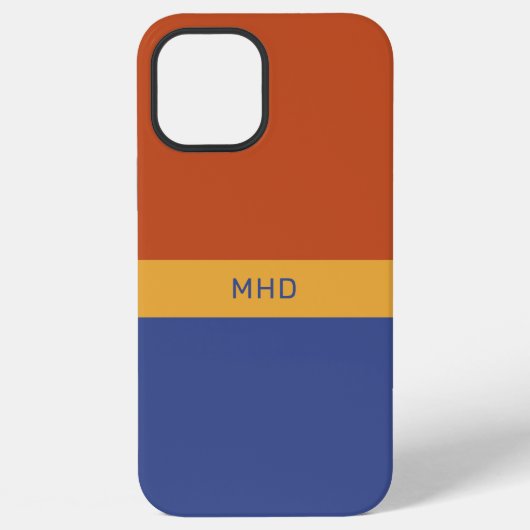Monogrammen van de Telefoon van de Blokken van de iPhone Hoesje (Achterkant)