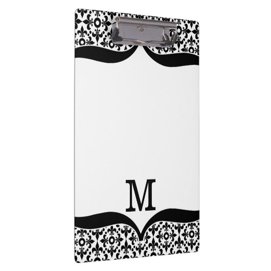 Monogrammen van de zwarte en witte tonijn klembord (Rechts)