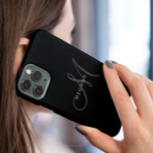 Monogrammen van de zwarte laagvlakte van Elegant Case-Mate iPhone Case