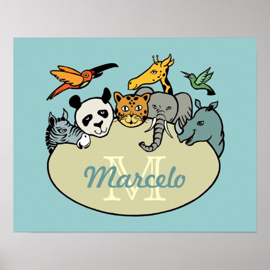 monogrammen van dierentuindieren poster (Voorkant)